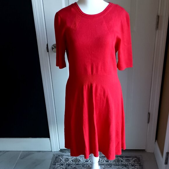 RED SWEATER DRESS By BANANA REPUBLIC SZ L - Picture 3 of 5